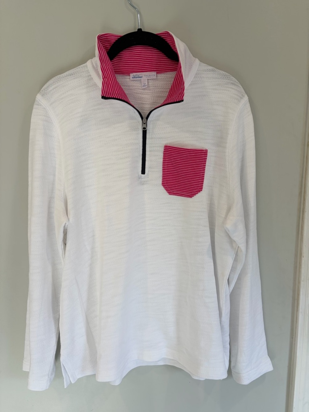 Talbots Striped Collar Pullover Nautical Preppy Lightweight Costal size Lp